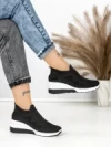Pantofi Sport Dama cu Platforma R-276 BLACK | EMAS