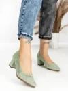 Pantofi cu Toc Gros JM881 GREEN | ANNALISE