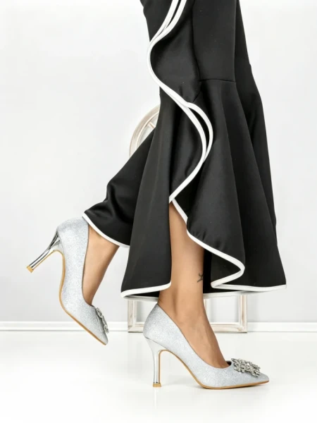 Pantofi Stiletto K705 SILVER | ABLOOM