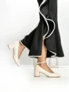 Pantofi cu Toc mic 77-559 BEIGE | CM