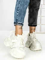 Pantofi Sport Dama cu Platforma 7917-278 WHITE | MEI