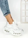 Pantofi Sport Dama cu Platforma 3607-1 WHITE | MEI