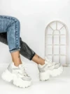 Pantofi Sport Dama cu Platforma 569-18 WHITE | MEI