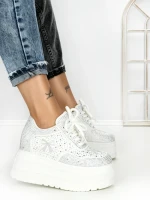 Pantofi Sport Dama cu Platforma 6520 WHITE | MEI