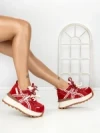 Pantofi Sport Dama din piele naturala 3651 RED | PANTOFUL