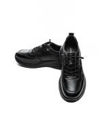Pantofi Sport Barbati din piele naturala 82080 BLACK | ADVANCER