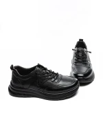 Pantofi Sport Barbati din piele naturala 82080 BLACK | ADVANCER