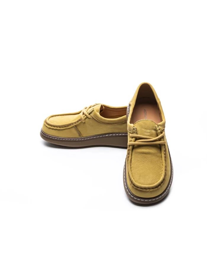 Pantofi Casual Dama din piele naturala 898 YELLOW | ADVANCER