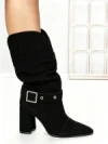 Ghete Dama din piele naturala 6GS9 BLACK | PANTOFUL