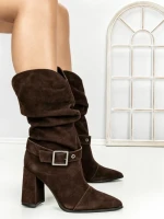 Ghete Dama din piele naturala 6GS9 DARK BROWN | PANTOFUL
