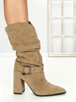Ghete Dama din piele naturala 6GS9 KHAKI | PANTOFUL