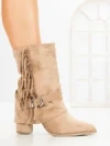 Botine cu Toc Gros 6AH32 KHAKI | MEI