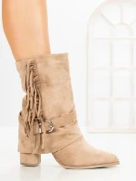 Botine cu Toc Gros 6AH32 KHAKI | MEI