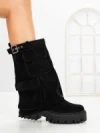 Ghete Dama cu Platforma 6AH27 BLACK | MEI