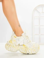 Pantofi Sport Dama cu Platforma 9999-6 YELLOW | MEI