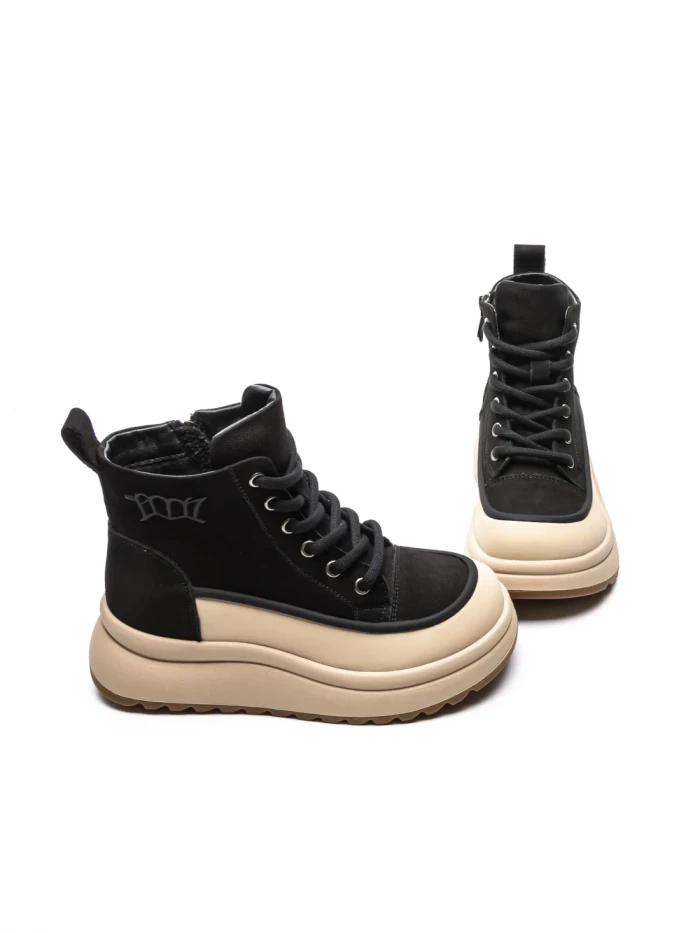 Ghete Dama din piele naturala 8361-2 BLACK | ADVANCER