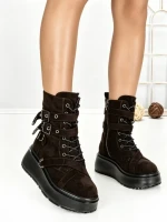Ghete Dama cu Platforma 6ZP8 BROWN | MEI