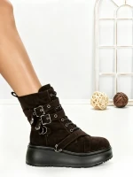 Ghete Dama cu Platforma 6ZP8 BROWN | MEI