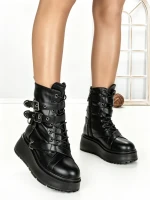 Ghete Dama cu Platforma 6ZP8 BLACK | MEI
