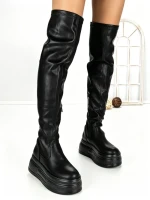 Cizme Dama cu Platforma 68WL27 BLACK | MEI