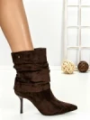 Botine cu Toc Subtire 6GS18 DARK BROWN | MEI