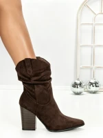 Botine cu Toc Gros 6KV13 BROWN | MEI