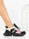 Pantofi Sport Dama din piele naturala Y5786 CREAM-RED | ADVANCER