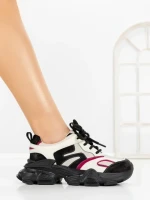 Pantofi Sport Dama din piele naturala Y5786 CREAM-RED | ADVANCER