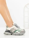 Pantofi Sport Dama din piele naturala Y5786 CREAM-GREEN | ADVANCER
