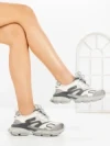 Pantofi Sport Dama din piele naturala Y5786 CREAM-GREY | ADVANCER