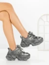 Pantofi Sport Dama din piele naturala 918-1 GUN METAL | FRANCO GERARDO