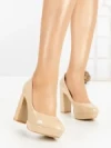 Pantofi cu Toc Gros 8144 APRICOT | CM
