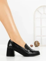 Pantofi cu Toc Gros 77-564 BLACK | CM