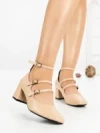 Pantofi cu Toc Gros 8138 APRICOT | CM