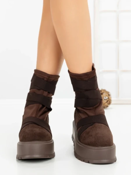 Ghete Dama cu Platforma 56WL1 DARK BROWN | MEI