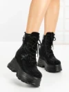 Ghete Dama cu Platforma 68WL8 BLACK | MEI