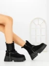 Ghete Dama cu Platforma 66WL33 BLACK | MEI