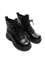 Ghete Dama din piele naturala 8696 BLACK | ADVANCER