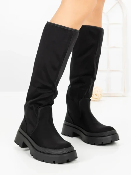 Cizme Dama cu Platforma C-175 BLACK | STEPHAN