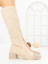 Cizme Dama cu Toc LQ-66 BEIGE | STEPHAN