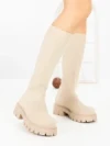 Cizme Dama cu Platforma LQ-23 BEIGE | STEPHAN