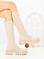 Cizme Dama cu Platforma LQ-23 BEIGE | STEPHAN