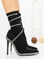 Botine cu Toc Subtire C-305 BLACK | STEPHAN