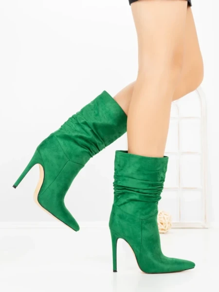 Botine cu Toc Subtire C-252 GREEN | STEPHAN