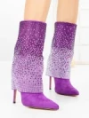 Botine cu Toc Subtire C-272 PURPLE | STEPHAN