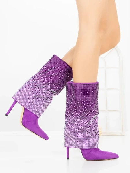 Botine cu Toc Subtire C-272 PURPLE | STEPHAN