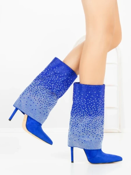 Botine cu Toc Subtire C-272 BLUE | STEPHAN