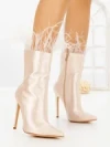Botine cu Toc Subtire C-269 BEIGE | STEPHAN