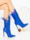 Botine cu Toc Subtire C-269 BLUE | STEPHAN