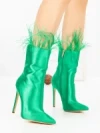 Botine cu Toc Subtire C-269 GREEN | STEPHAN